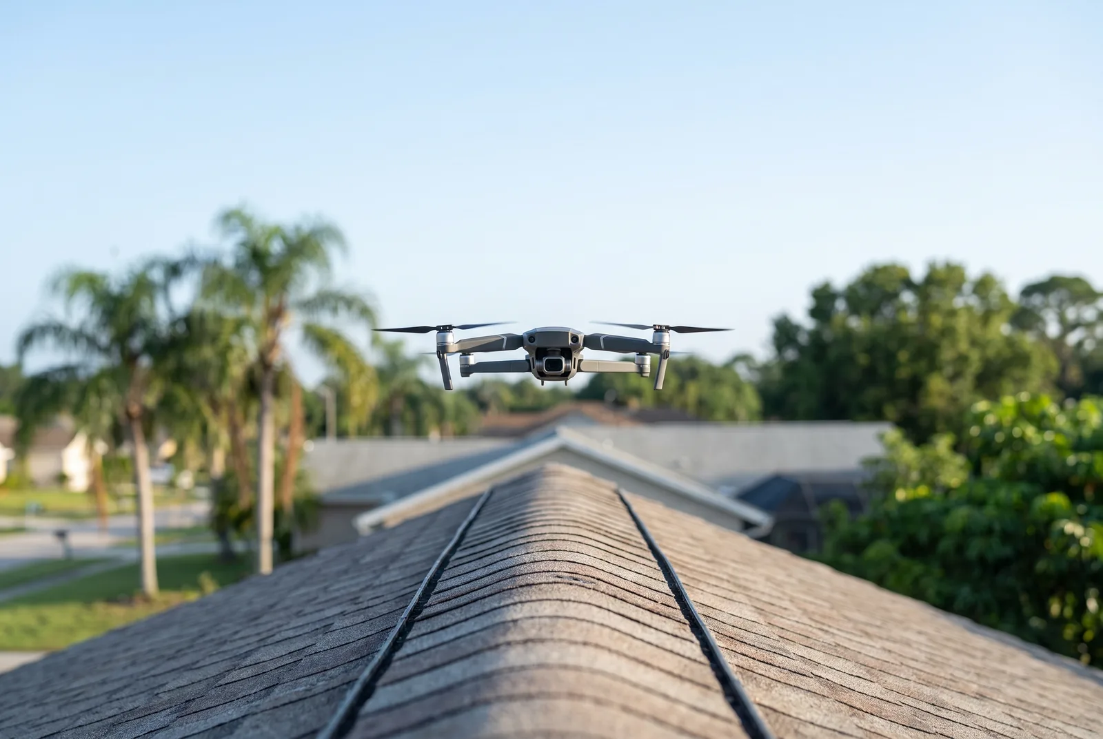 Drone survey over an island roof near Sanibel