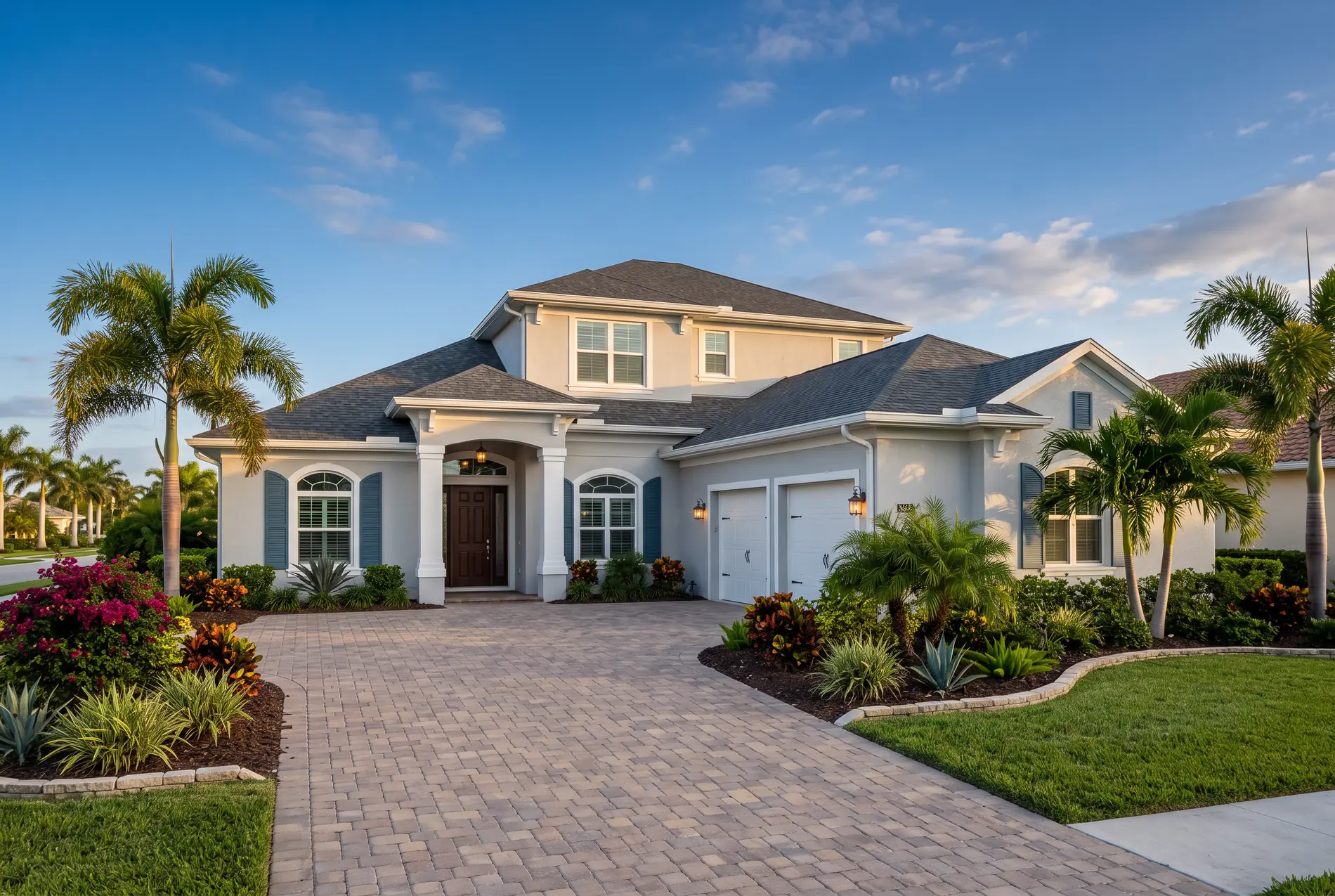 A completed roof replacement on a Fort Myers home